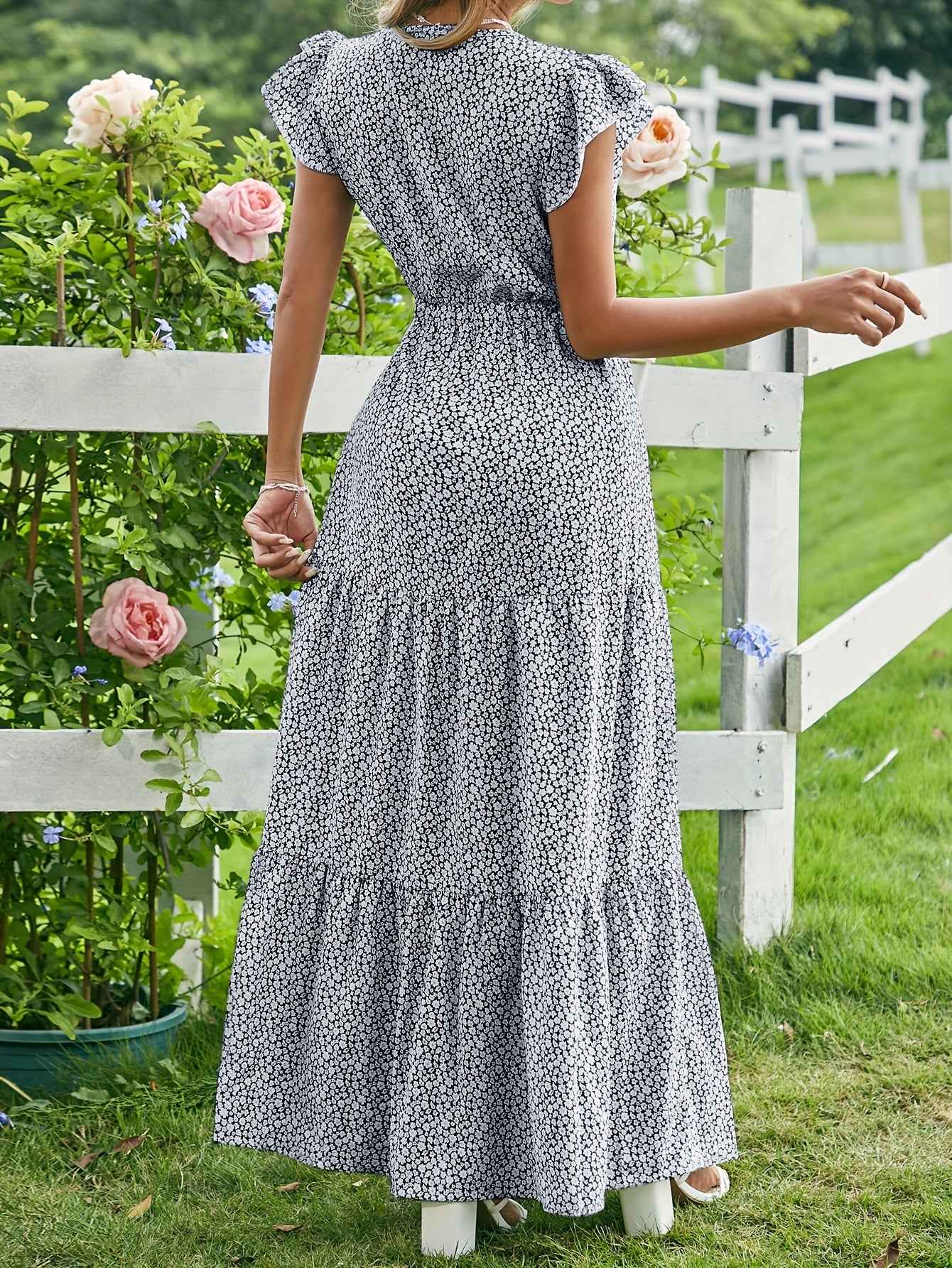 Floral V-Neck Maxi Dress